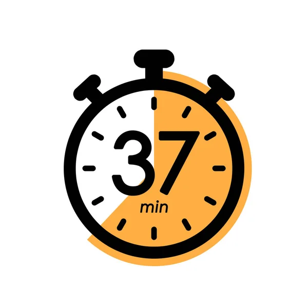 Trente Sept Minutes Icône Chronomètre Symbole Minuterie Temps Cuisson Temps — Image vectorielle