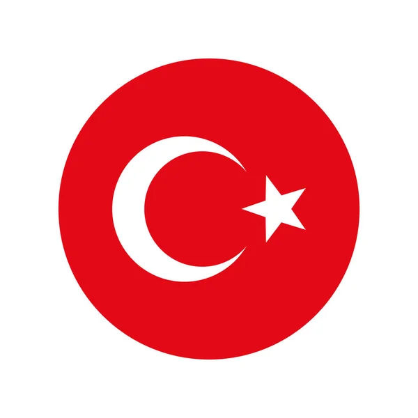 Made Turkey Turkish National Flag Colors Simple Circle Vector Icon — Stock Vector