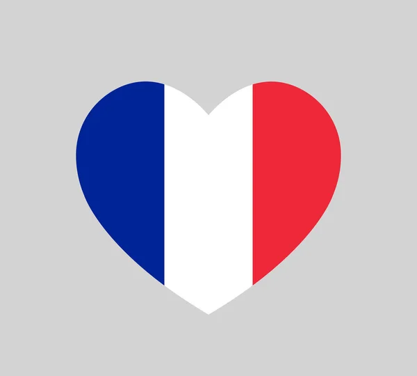 爱法国符号 心形意大利国旗图标 简单的矢量图解 — 图库矢量图片