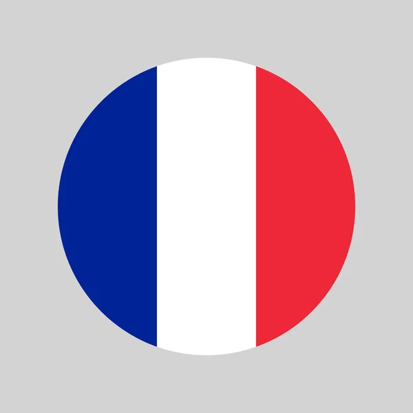 Gemaakt Frankrijk Rond Met Franse Vlag Kleuren Eenvoudige Cirkel Vector — Stockvector