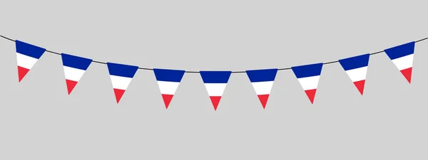 Kiraz Çiçekli Çelenk Açık Hava Partisi Için Üçgen Bayraklar Bastille — Stok Vektör