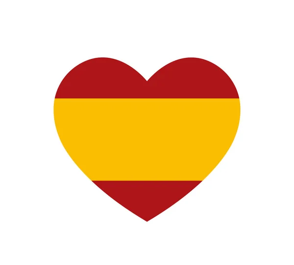スペインの国民の日 愛スペインのシンボル ハート型ベクトルアイコン トルコ国旗 フィエスタ ナシオナル エスパーナ — ストックベクタ