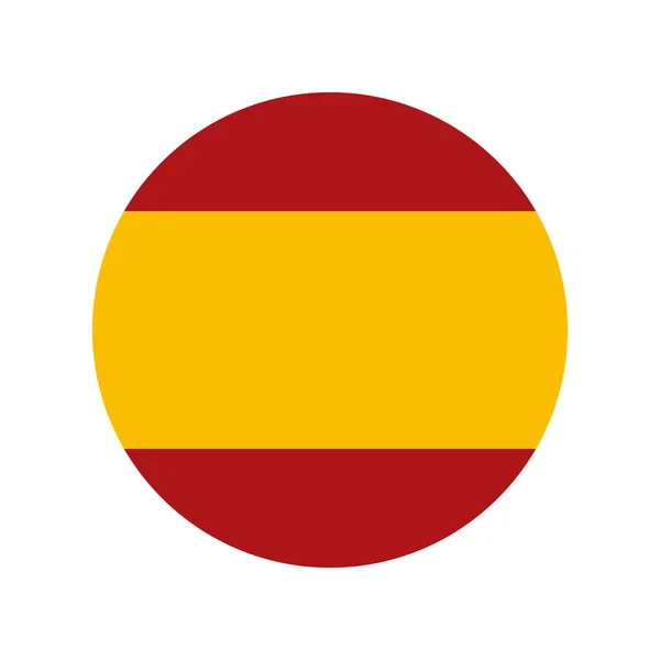 Hecho España Redondo Con Colores Bandera Nacional Española Icono Vector — Vector de stock