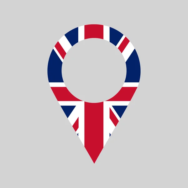 Storbritannien Plats Stift Gps Markör Tillverkad Storbritannien Symbol Hitta Oss — Stock vektor