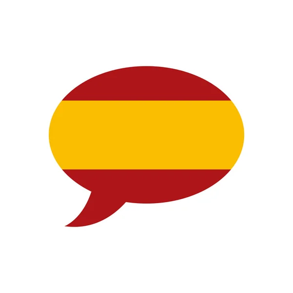 スペイン語のフラグと音声バブル スペイン語の概念ベクトル図 — ストックベクタ