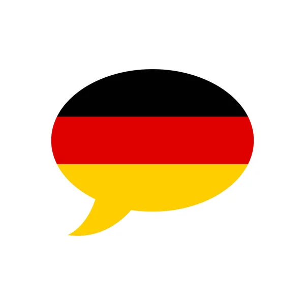 Hlasová Bublina Vlajkou Německa Koncept Německého Jazyka Jednoduchý Vektorový Prvek — Stockový vektor
