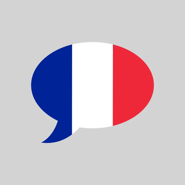 带有法国国旗的语音泡沫 法语概念 简单的矢量设计元素 — 图库矢量图片
