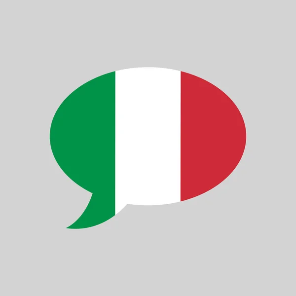 Burbuja Voz Con Bandera Italia Concepto Idioma Italiano Elemento Diseño — Vector de stock