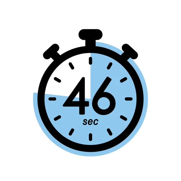 Quarante Six Secondes Icône Chronomètre Symbole Minuterie Secondes Attente Illustration — Image vectorielle