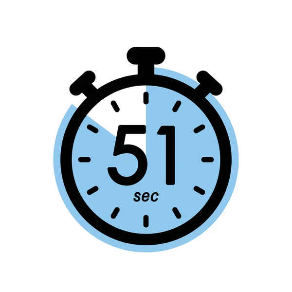 Cinquante Une Secondes Icône Chronomètre Symbole Minuterie Secondes Attente Illustration — Image vectorielle
