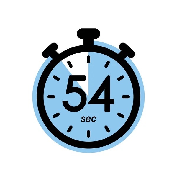 Cinquante Quatre Secondes Icône Chronomètre Symbole Minuterie Secondes Temps Attente — Image vectorielle