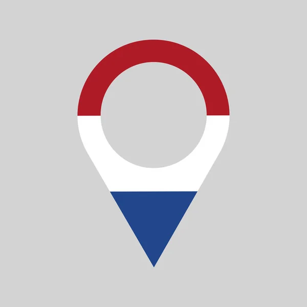 荷兰语定位别针 Gps标记 荷兰制造的符号 给我们找到符号 白色和红色 矢量设计元素 — 图库矢量图片