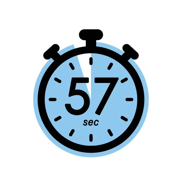 Cinquante Sept Secondes Icône Chronomètre Symbole Minuterie Secondes Attente Illustration — Image vectorielle