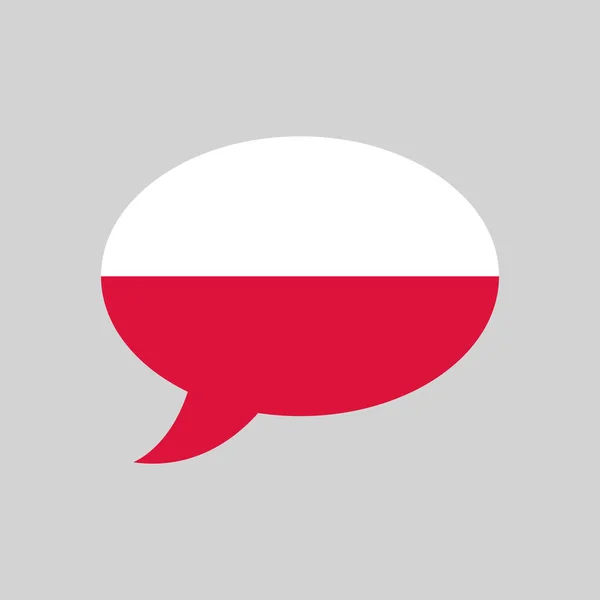 Speech Bubble Flag Poland Polish Language Concept Simple Vector Design — Stock Vector