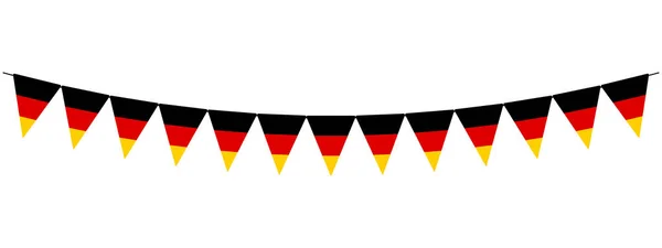 Bunting Garland Рядок Трикутних Прапорів Вечірки Відкритому Повітрі День Німецької — стоковий вектор