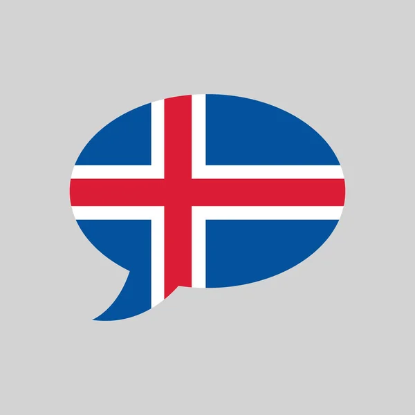 Beszéd Buborék Zászló Izland Izlandi Nyelv Koncepció Egyszerű Vektor Tervezési — Stock Vector