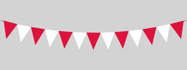 День Независимости Польше Гирлянда Нитка Треугольных Белых Красных Флагов Вечеринки — стоковый вектор