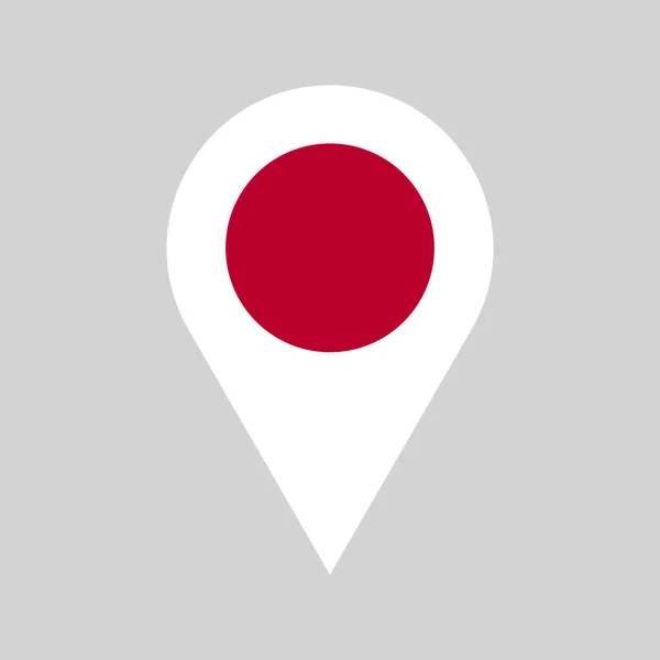 Japoński Pin Lokalizacji Flaga Kolorowy Znacznik Gps Wykonane Japonii Symbol — Wektor stockowy