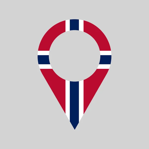 Norway Location Pin Gps Marker Made Norway Symbol Find Sign — стоковый вектор