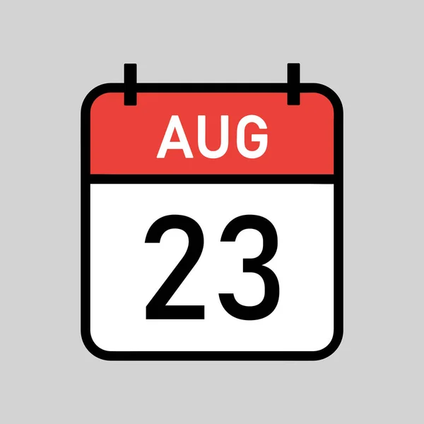 Srpna Červená Bílá Stránka Kalendáře Černým Obrysem Kalendář Datum Jednoduché — Stockový vektor
