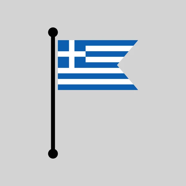 Grèce Mât Drapeau Plan Pointeur Carte Drapeau Grec Illustration Vectorielle — Image vectorielle