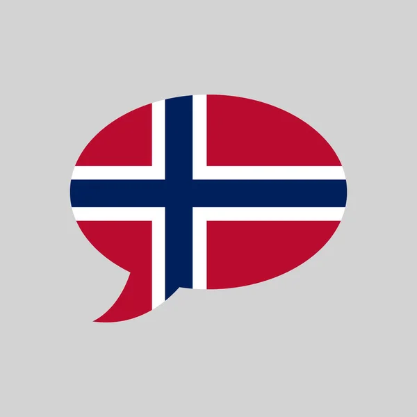 Bańka Mowy Flagą Norwegii Koncepcja Języka Norweskiego Prosty Element Wektorowy — Wektor stockowy