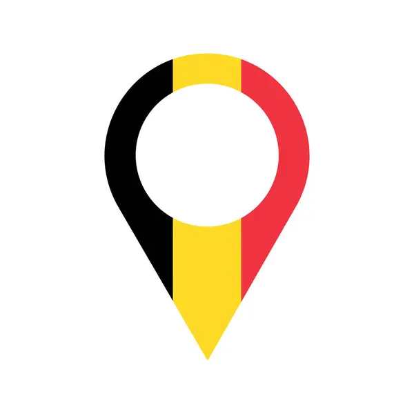 Belgická Poloha Pin Gps Značka Vyrobeno Belgii Symbol Najít Nám — Stockový vektor