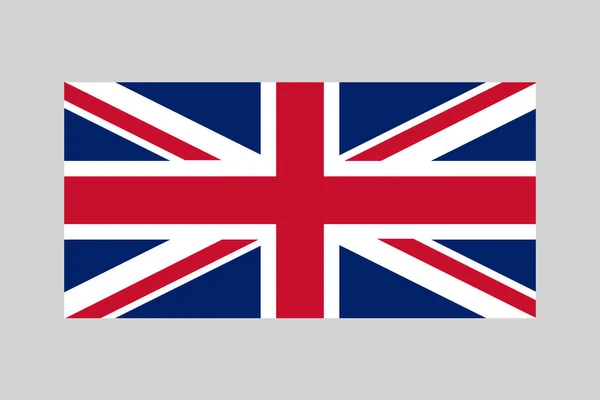 Flag United Kingdom Flag Proportion Simple Vector Element Grey Background — Stock Vector