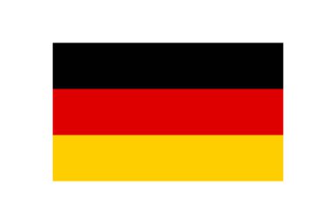 Almanya bayrağı, 3: 5 oranında Alman bayrağı, beyaz arkaplanda basit bir vektör unsuru