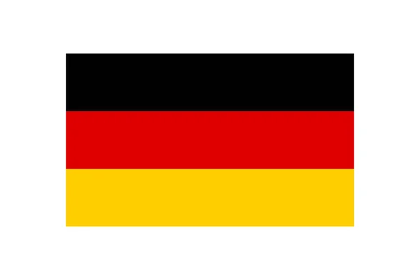 Almanya Bayrağı Oranında Alman Bayrağı Beyaz Arkaplanda Basit Bir Vektör Stok Illüstrasyon