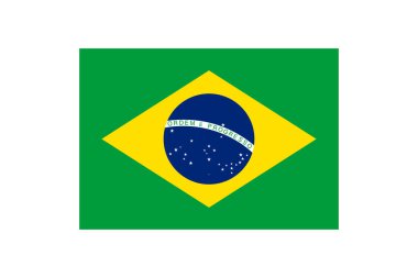 Brezilya bayrağı, 7: 10 oranında brasilian bayrağı, beyaz arkaplanda vektör tasarım unsuru