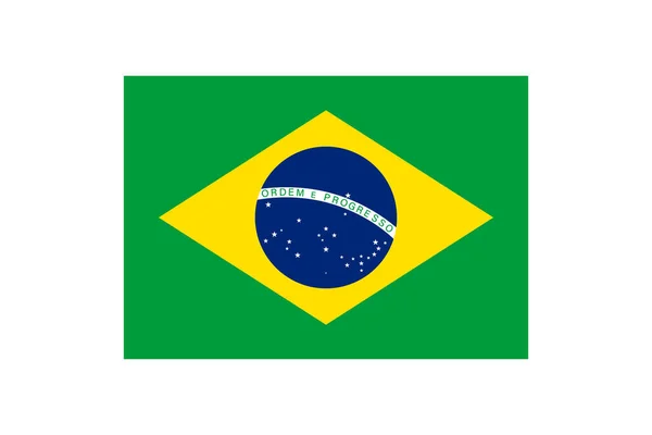 Brezilya Bayrağı Oranında Brasilian Bayrağı Beyaz Arkaplanda Vektör Tasarım Unsuru Telifsiz Stok Vektörler