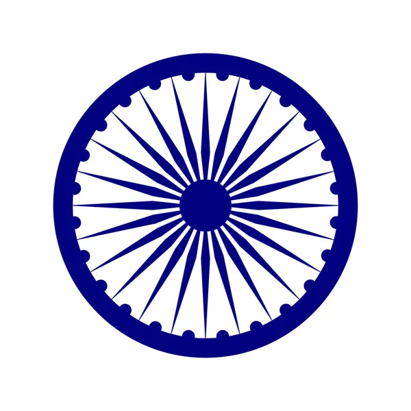 Ashoka Chakra Símbolo Indio Código Bandera India Elemento Diseño Vector — Vector de stock