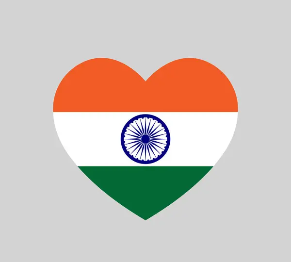 Día República India Amor India Símbolo Vector Simple Bandera India — Vector de stock