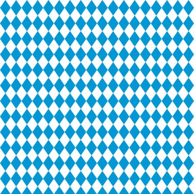 Oktoberfest bavyera renklerinin bayraksız deseni, Alman sekizgen festivali arka planı, beyaz ve mavi eşkenar dörtgen dokusu