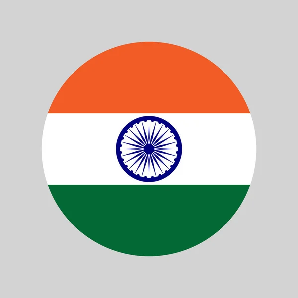 Ινδία Σύμβολο Στρογγυλεμένο Διάνυσμα Εικονίδιο Ινδική Εθνική Σημαία Χρώματα — Διανυσματικό Αρχείο