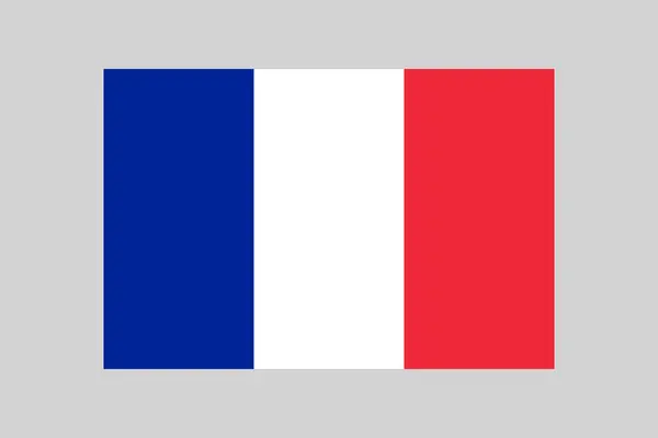 Fransa Bayrağı Oranında Fransız Bayrağı Gri Arkaplanda Basit Bir Vektör Telifsiz Stok Illüstrasyonlar