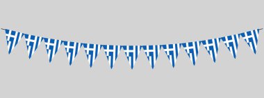 Yunanistan bayrak, Ohi Günü, Yunan bayramı, asma flamalar, yatay vektör illüstrasyonu