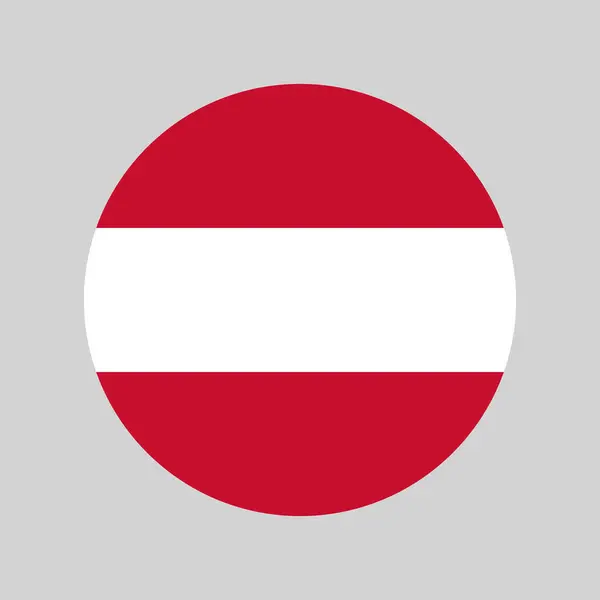 Сделано Австрии Круглый Австрийским Национальным Флагом Цветов Округлые Векторные Значки — стоковый вектор