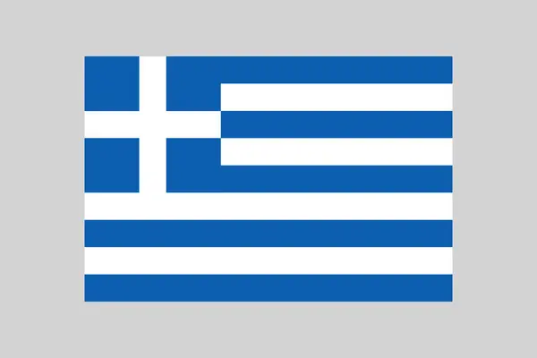 Yunanistan Bayrağı Oranında Yunan Bayrağı Gri Arkaplanda Basit Bir Vektör — Stok Vektör