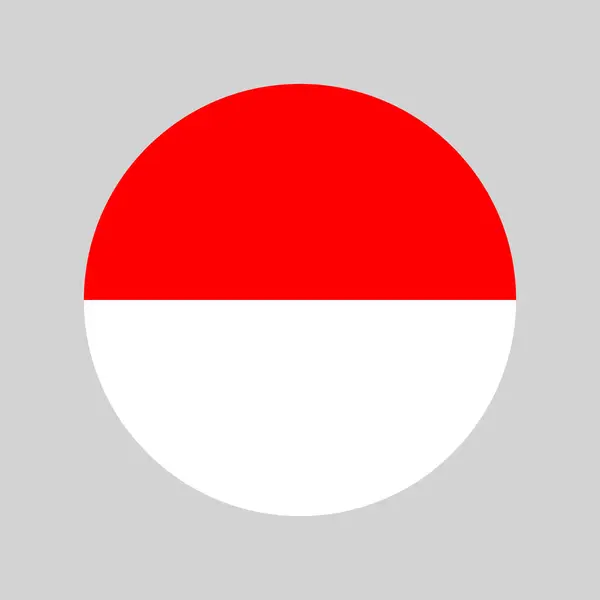 Indonesia Símbolo Icono Vectorial Redondeado Con Colores Bandera Nacional Indonesia — Vector de stock