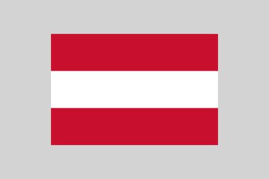 Avusturya ulusal bayrağı, 2: 3 oranında Avustralya bayrağı, gri arkaplanda vektör tasarım unsuru