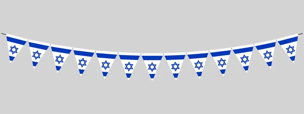 Israelische Flagge Mit Girlande Israel Wimpelbanner Dekoratives Element Mit Panoramischem lizenzfreie Stockillustrationen