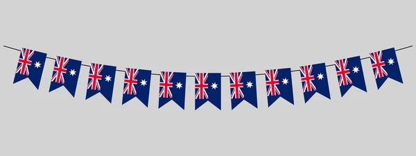 Avustralya bayrak çelengi, Avustralya 'nın bağımsızlık günü bayrağı, panoramik vektör illüstrasyonu