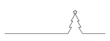 Devamlı noel ağacı çizimi. Noel ağacı arkaplanı. Bir çizgi arkaplan çiziyor. Vektör illüstrasyonu.