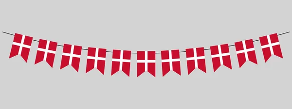 Danimarka Bayrağı Çelengi Parti Için Ipte Flamalar Karnaval Festival Kutlama Telifsiz Stok Illüstrasyonlar