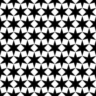 Geometrik altı ışın deseni, siyah ve beyaz vektör arkaplan