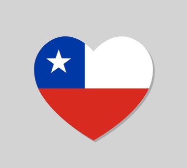 düz kalp şekilli Şili bayrağı