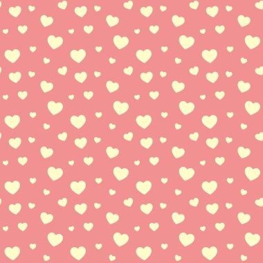 Pembe arka planda sarı kalp pürüzsüz sevgililer günü vektör deseni