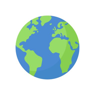 Dünya gezegeni vektör simgesi, Dünya günü düz dünya sembolü
